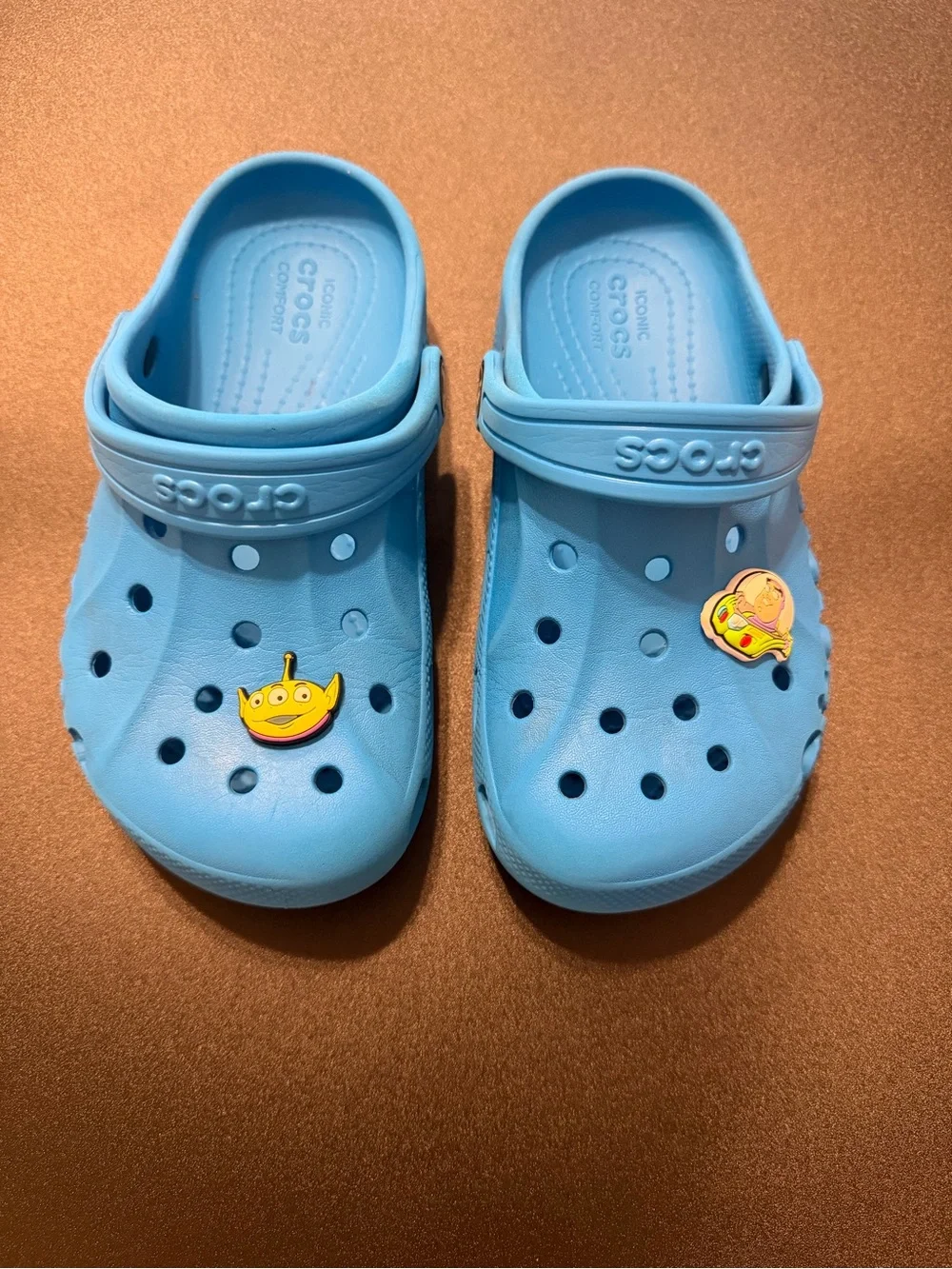 CROCS Kids Classic Clog in Sky Blue with Toy Story Charms